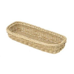 Koš na příbory polyratan 270x100x45 mm, světlý