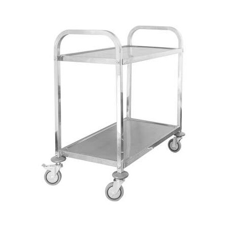 Číšnický vozík 2-policový z nerezové oceli, 850x450x900 mm PRESTONA