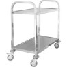 Číšnický vozík 2-policový z nerezové oceli, 850x450x900 mm PRESTONA