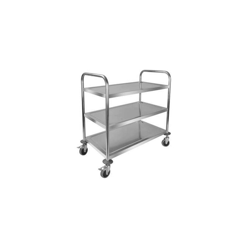 Číšnický vozík 3-policový z nerezové oceli, 860x540x940 mm PRESTONA