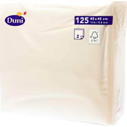 Ubrousek DUNI 33x33 cm, 2vrstvý (125ks) bílý