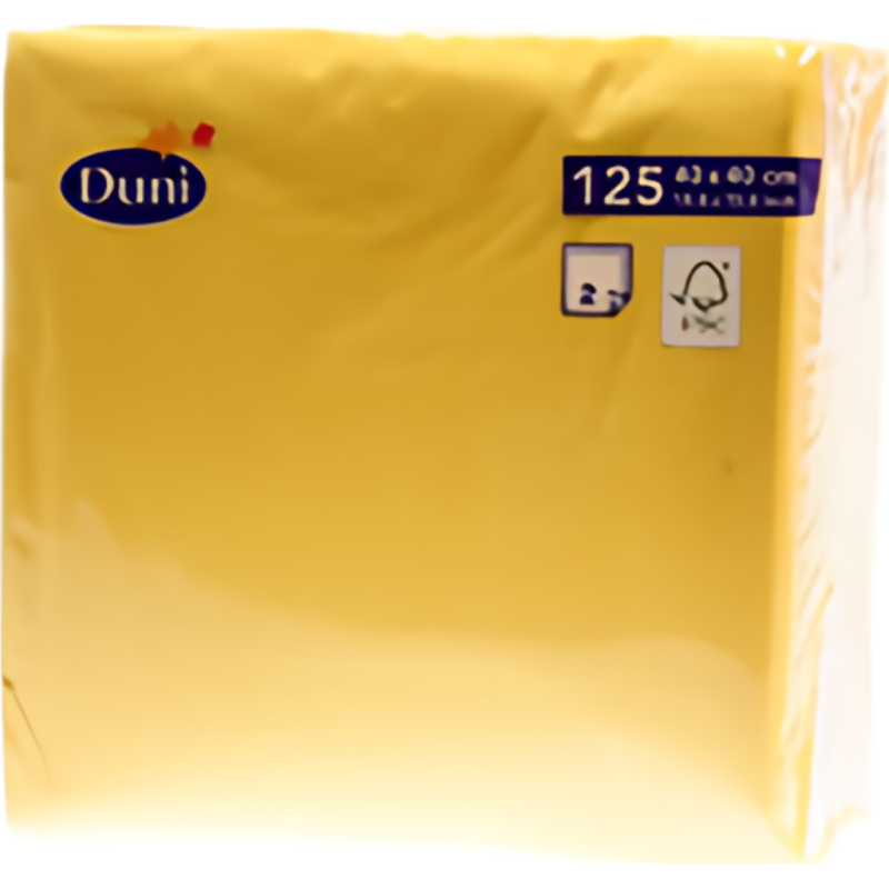 Ubrousek DUNI 33x33 cm, 2vrstvý (125ks) žlutý