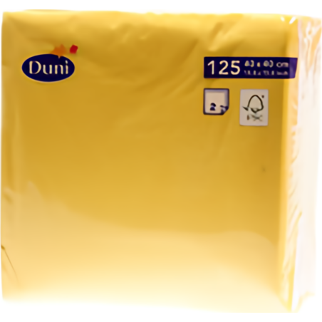 Ubrousek DUNI 33x33 cm, 2vrstvý (125ks) žlutý