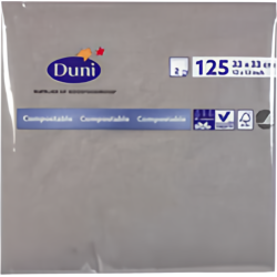 Ubrousek DUNI 33x33 cm, 2vrstvý (125ks) šedý