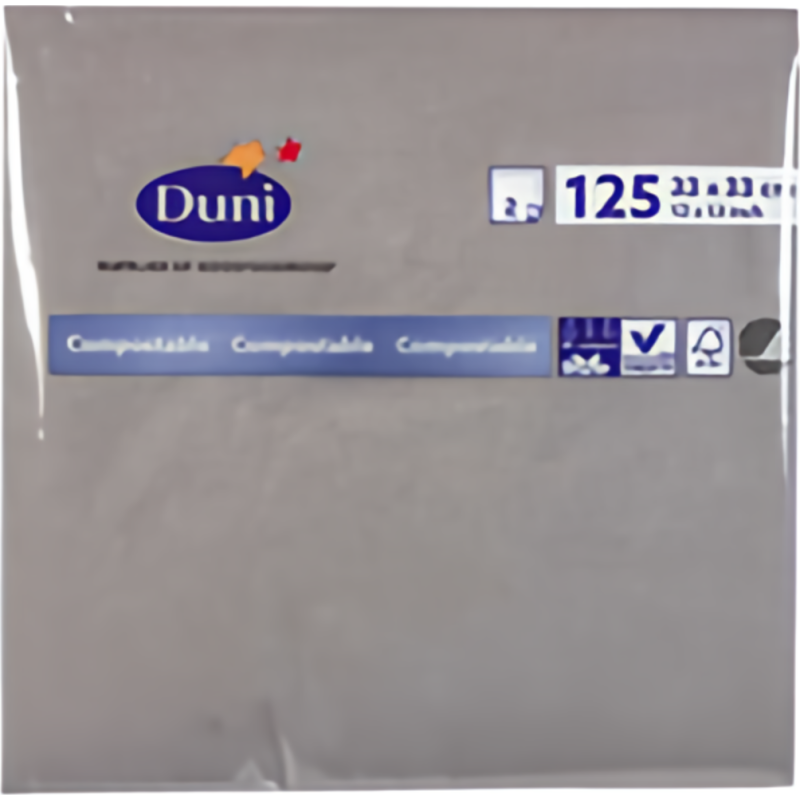 Ubrousek DUNI 33x33 cm, 2vrstvý (125ks) šedý