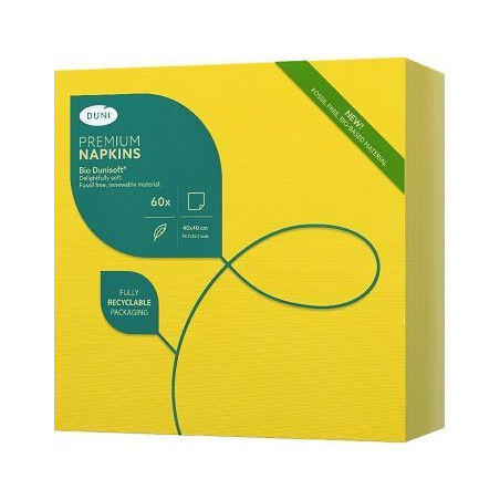 Ubrousek DUNISOFT 40x40 žlutý ,  60ks