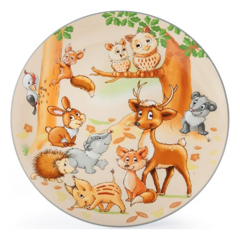 Lesní zvířatka dětský mělký talíř 21 cm